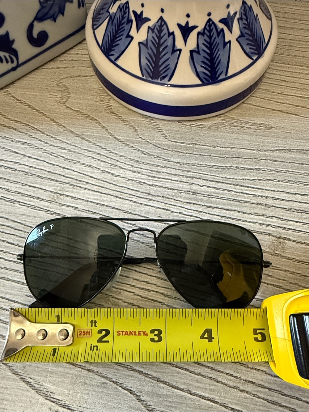 Ray-Ban Aviator Sunglasses Black Frame Green Lenses Polarized - Picture 9 of 9